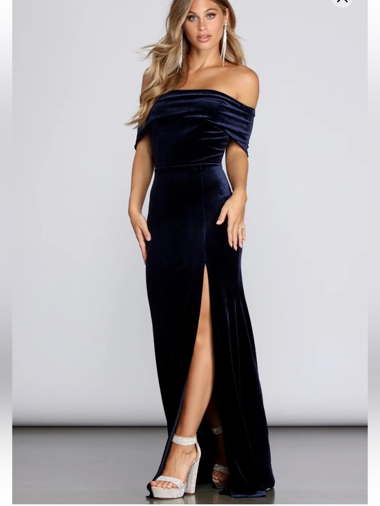 Windsor Dresses & Skirts - Windsor Velvet Off Shoulder Maxi Gown XS
